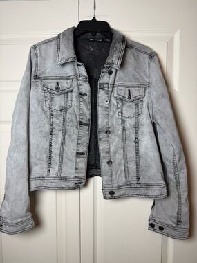 DKNY Jeans light grey acid wash denim jacket